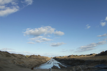 canal under laying of the pipeline