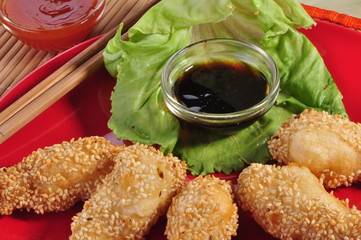 Fried shrimp with Sesame 
