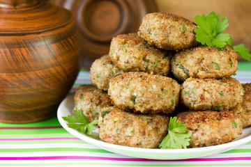 Cutlets from minced meat with parsley