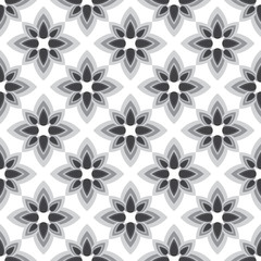 Fototapeta premium Abstract flower monochrome seamless pattern. Can be used for web, print and book design, home decor, fashion textile, wallpaper.