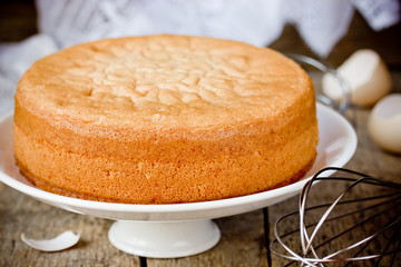 Oven fresh sponge cake. Chiffon biscuit for cake