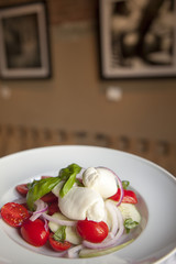 Toscana,Firenze,piatto di pomodoro e mozzarella