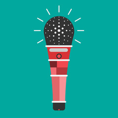 Microphone icon flat style