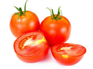 Red Tomatoes Isolated on a White Background