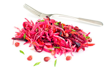 Salad with Beets, Carrots, Cabbage and Celery