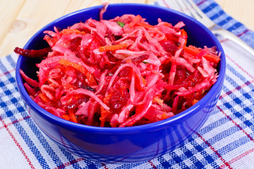 Salad with Beets, Carrots, Cabbage and Celery