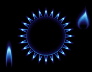 Natural gas flame set