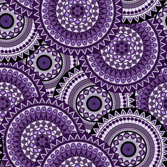 Hand drawn mandala ethnic seamless pattern.