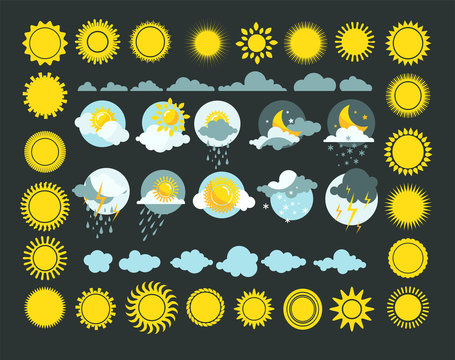 Weather icons vector set.