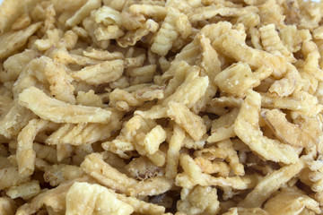 This is a closeup photograph of crispy fried onions