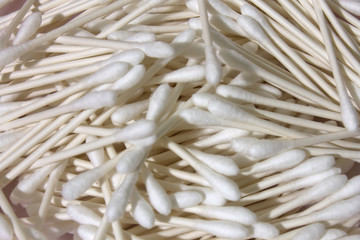 This is a photograph of Cotton swabs background