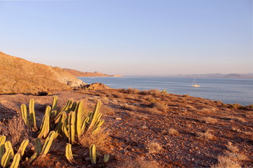 Sunset time at isla San Marcos, Sea of Cortez, Mexico