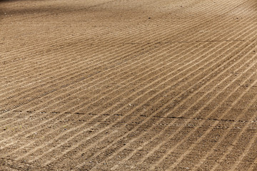 Fototapeta na wymiar plowed agricultural field