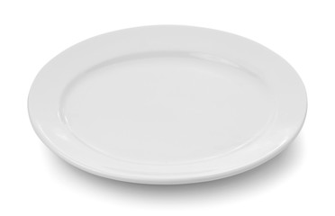 white plate on white background