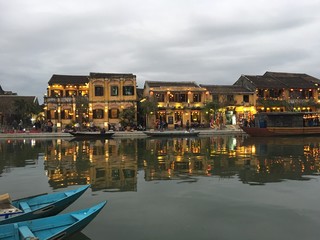 Thu bon river at night