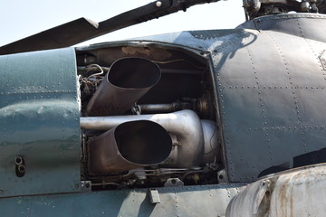 Old helicopter spraying fields