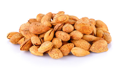 almonds isolated on white background