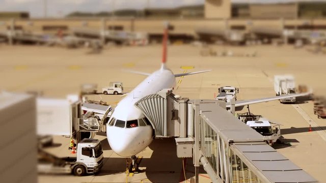 time lapse of airport - plane aircraft  - overhead - travel background
