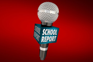 School Report Education News Microphone Update 3d Illustration