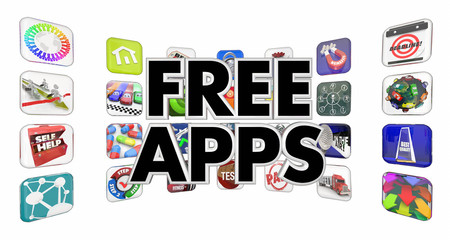 Free Apps Mobile Programs Software Applicaiton Store 3d Illustra