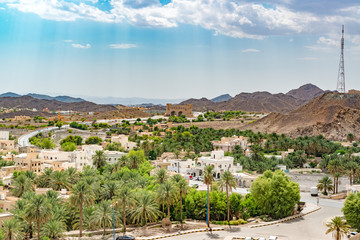Bahla Town at Bahla Fort in Ad Dakhiliyah, Oman. It is located about 200 km southwest of Muscat.