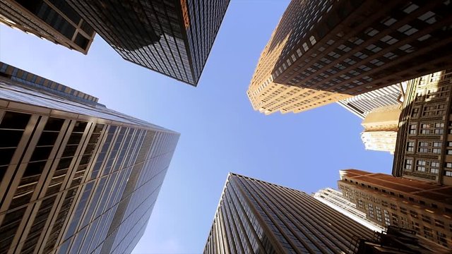 vertical view of modern skyscraper buildings. high rise real estate background