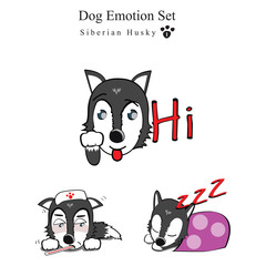 Dog Emotion set Siberian Husky Ep.1