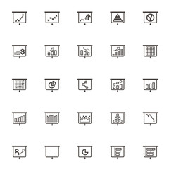 vector Business Graphs & Charts set icons. Office Operating prof