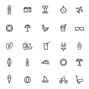 vector Traveling and transport simple icons, Camera lighthouse w