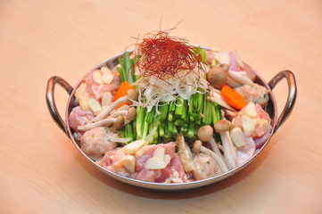 japanese chicken hot pot cuisine, kritanpo nabe with hinaizidori