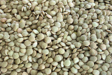 This is a closeup photograph of Green lentils