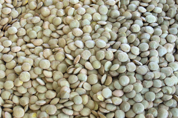 This is a closeup photograph of Green lentils