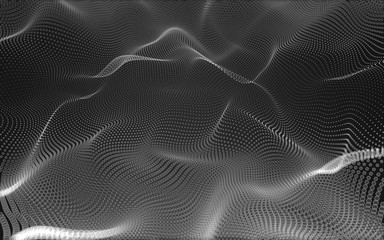 Abstract polygonal space low poly dark background, 3d rendering