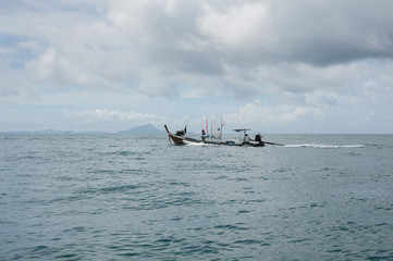Long tail boat on the sea, Krabi, Thailand
