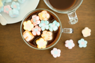 Hot cocoa with marshmallow on top