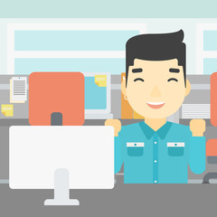 Successful businessman vector illustration.