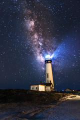 Milky way over Pogeon Point Lighthouse
