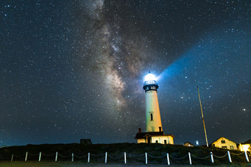 Milky way over Pogeon Point Lighthouse