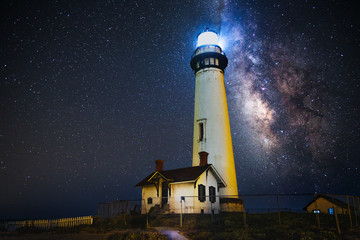 Milky way over Pogeon Point Lighthouse