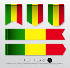 Set Of World Flag Ribbon Template : Vector Illustration