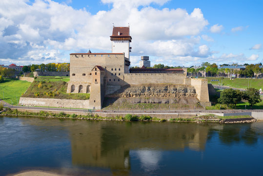 Herman's castle closeup, sunny september day. Narva, Estonia