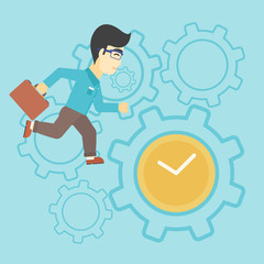 Businessman running vector illustration.