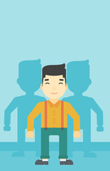 Man searching for job vector illustration.