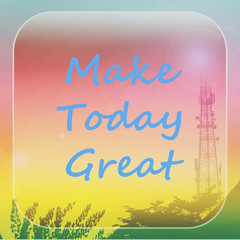 Inspirational motivational quote on abstract sunset with antenna background