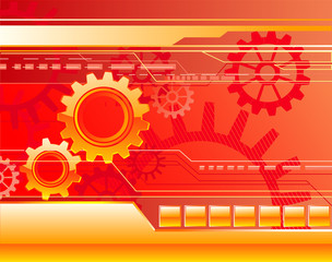 Red Background with Gears