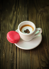 Pink macaroon coffee espresso