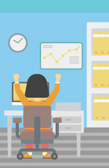 Successful business woman vector illustration.