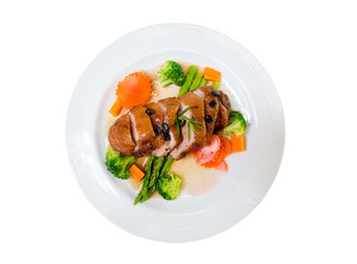 roasted duck with coffee seeds