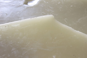 This is a closeup photograph of clear Encaustic paint wax