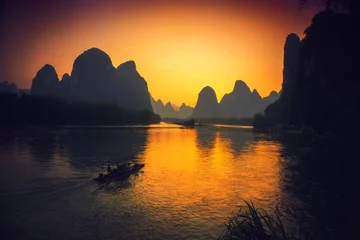 Foto op Canvas Xingping and the Golden Sky © lhboucault